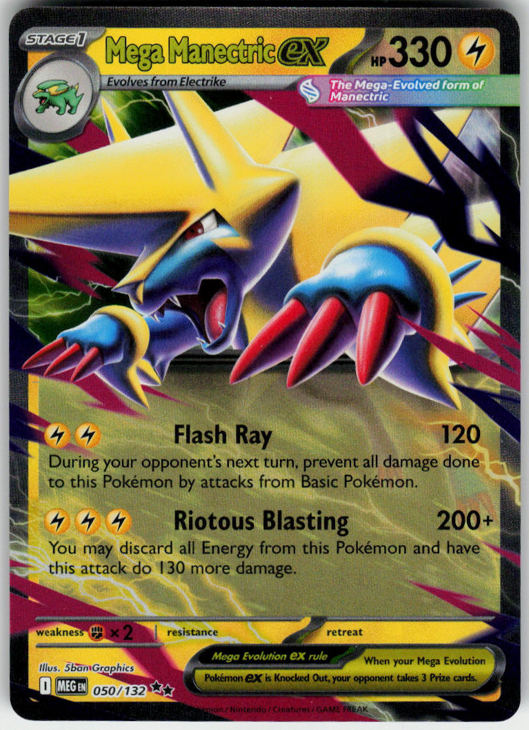 Mega Manectric ex - Mega Evolution #050/132 - Near Mint - Normal