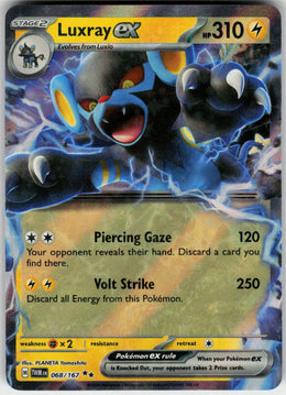 Luxray ex - Twilight Masquerade #068/167 - Near Mint - Normal