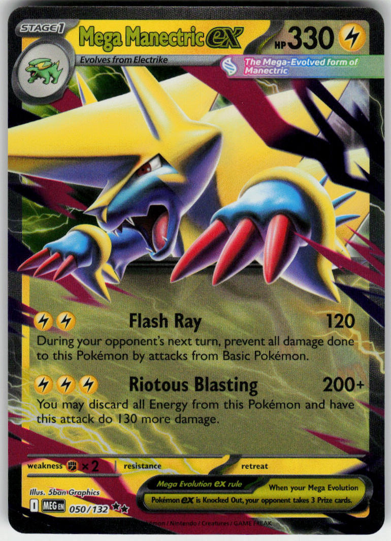 Mega Manectric ex - Mega Evolution #050/132 - Near Mint - Normal