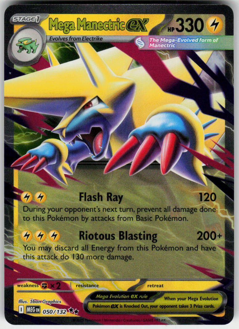 Mega Manectric ex - Mega Evolution #050/132 - Near Mint - Normal