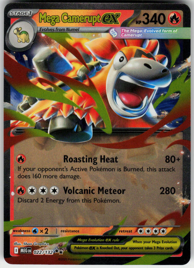 Mega Camerupt ex - Mega Evolution #022/132 - Near Mint - Normal