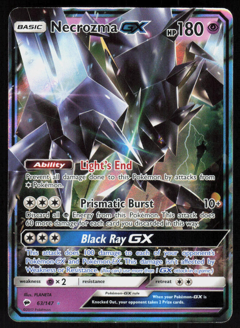 Necrozma GX - Burning Shadows #63/147 - Near Mint - Normal