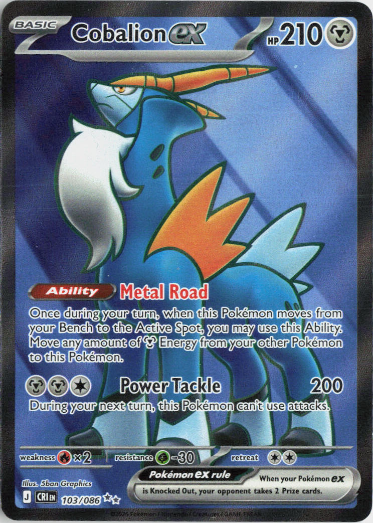 Cobalion ex - Chaos Rising #103/86 - Near Mint - Holofoil
