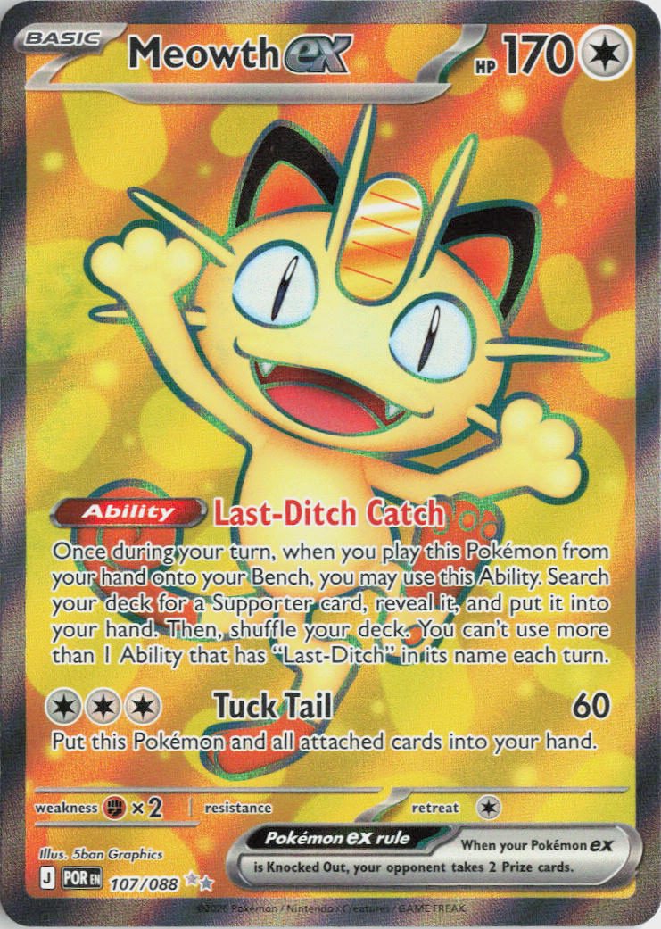 Meowth ex - Perfect Order #107/88 - Near Mint - Holofoil