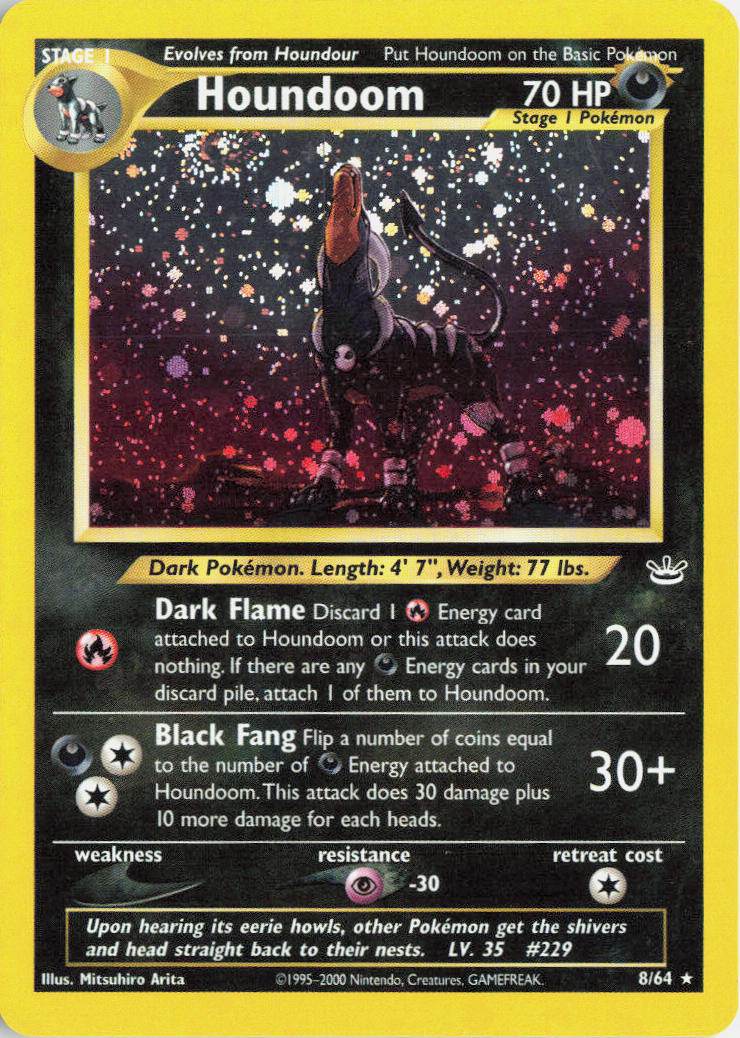 Houndoom - Double Holo #8/64 - Lightly Played - Holofoil