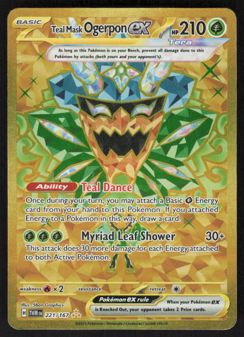 Teal Mask Ogerpon ex - Twilight Masquerade #221/167 - Near Mint - Holofoil