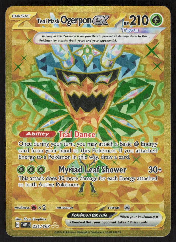 Teal Mask Ogerpon ex - Twilight Masquerade #221/167 - Near Mint - Holofoil