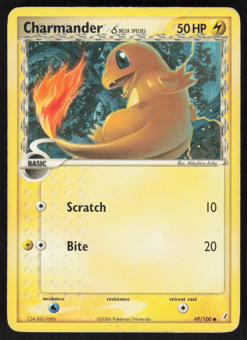 Charmander δ - Crystal Guardians #49/100 - Lightly Played - Normal