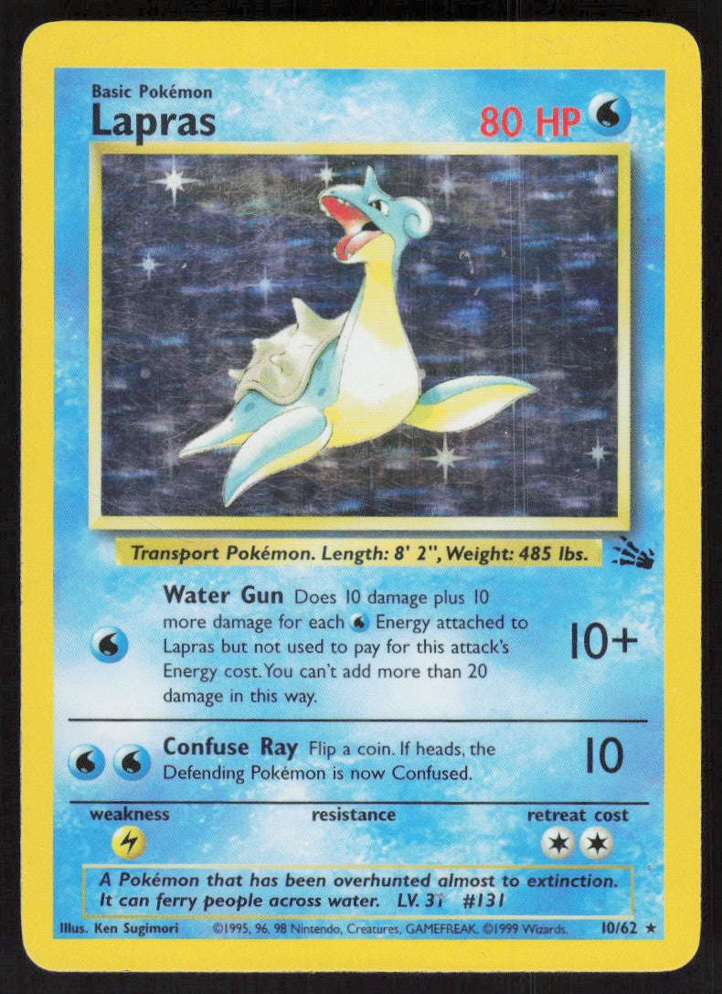 Lapras - Fossil #10/62 - Lightly Played - Holofoil